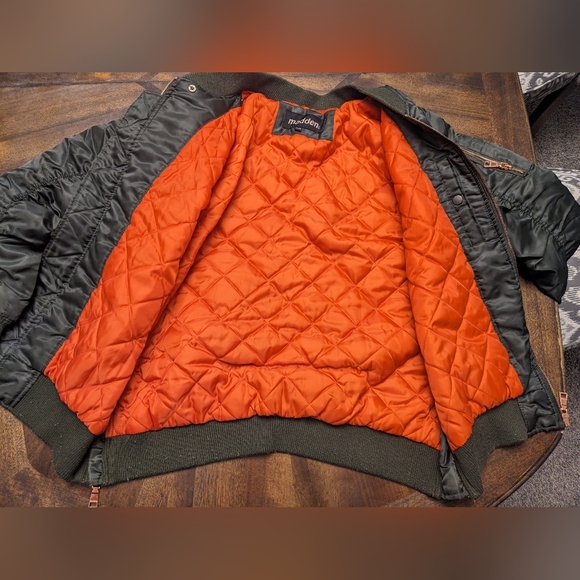 Madden Olive Green Bomber Jacket Size XL - Picture 10 of 12